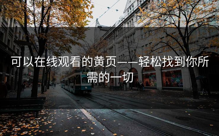 可以在线观看的黄页——轻松找到你所需的一切