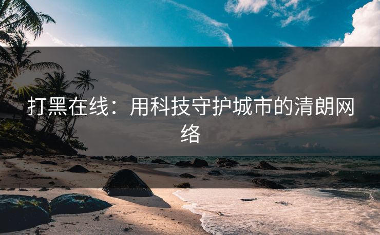 打黑在线：用科技守护城市的清朗网络